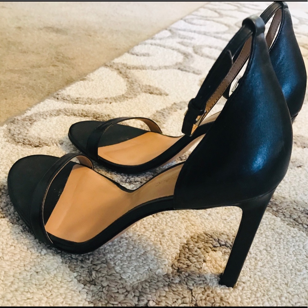 Black straps heels